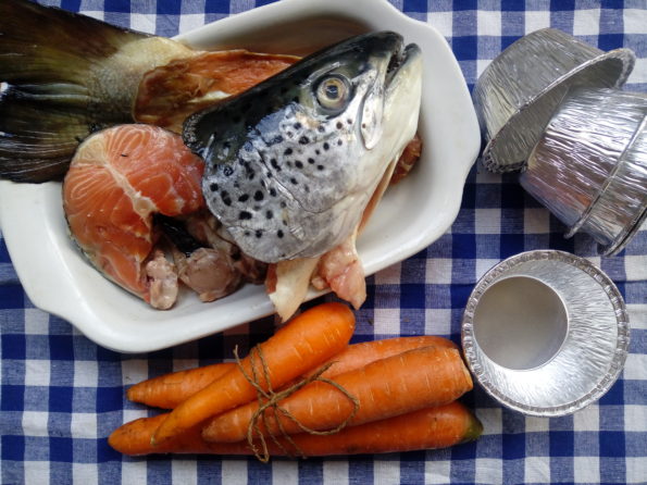 Scatoletta al salmone per cani e gatti fatta in casa