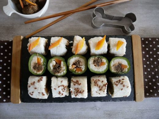 sushi ricetta per cani: hosomaki e uramaki