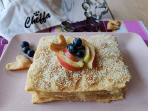 millefoglie per cani con crema di mela